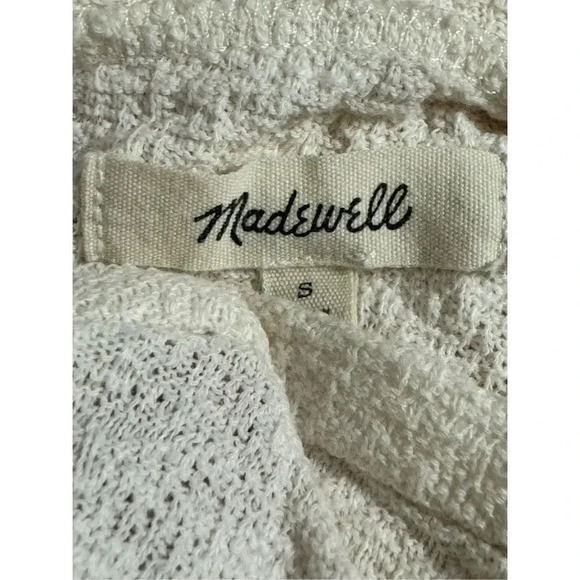 Madewell Texture & Thread Modern Side-Tie Top Sz S Ivory Stretch Boxy Fit - Picture 5 of 6